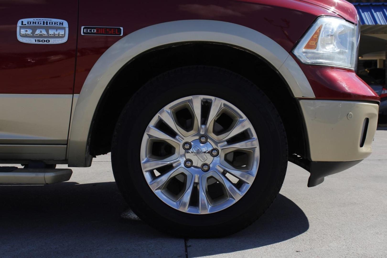 2014 RED RAM 1500 Laramie Longhorn Edi (1C6RR6PM3ES) with an 3.0L V6 DIESEL engine, 8-Speed Automatic transmission, located at 2401 E Main St., Grand Prairie, TX, 75050, (972) 262-4440, 32.748981, -96.969643 - Photo#9