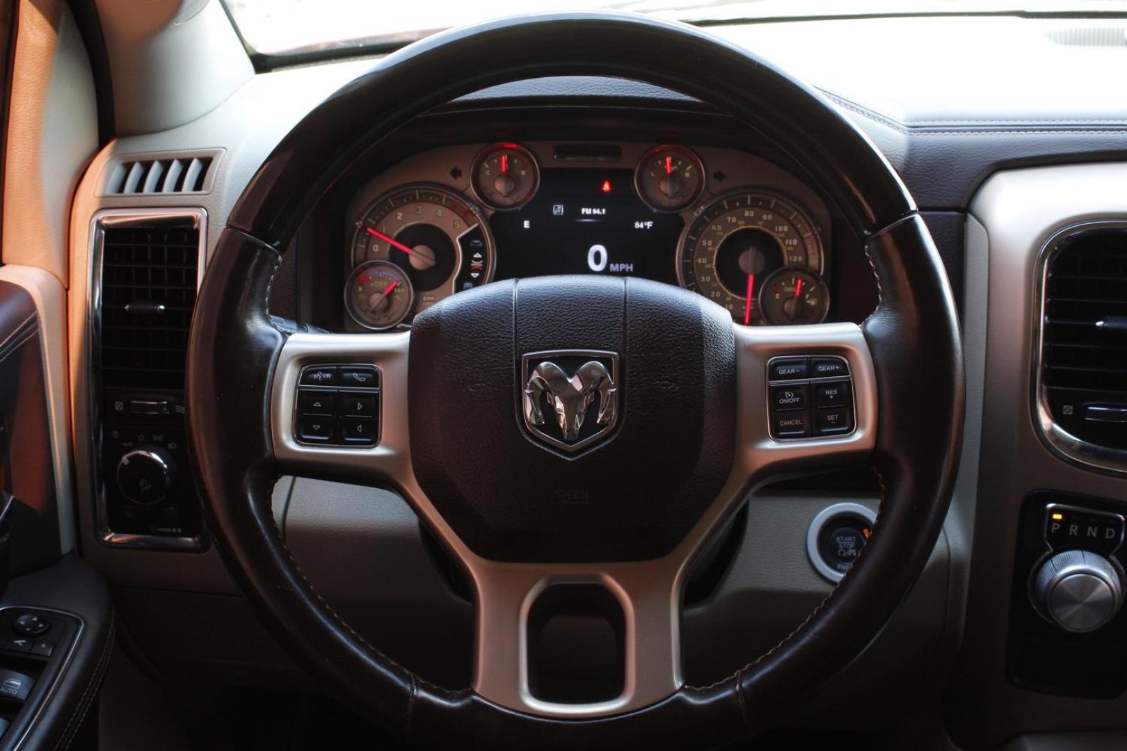 2014 RED RAM 1500 Laramie Longhorn Edi (1C6RR6PM3ES) with an 3.0L V6 DIESEL engine, 8-Speed Automatic transmission, located at 2401 E Main St., Grand Prairie, TX, 75050, (972) 262-4440, 32.748981, -96.969643 - Photo#17