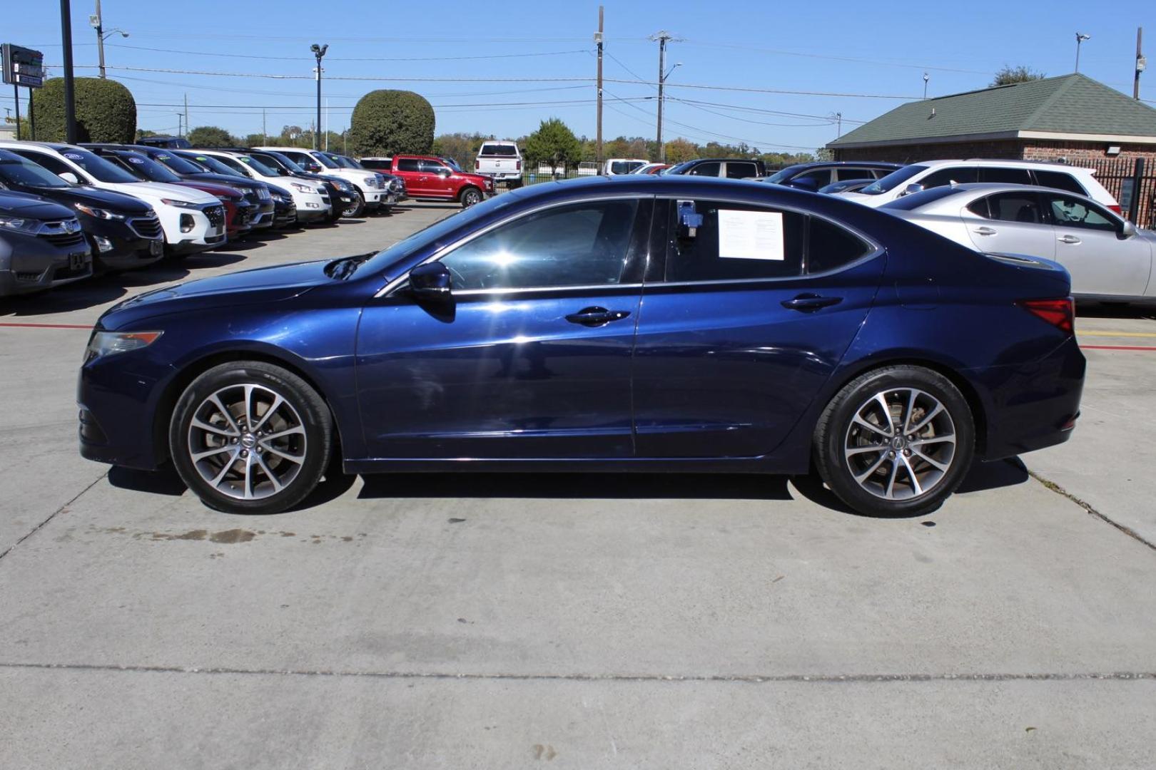 2015 Blue Acura TLX 9-Spd AT SH-AWD w/Technology Package (19UUB3F50FA) with an 3.5L V6 SOHC 24V engine, 9-Speed Automatic transmission, located at 2401 E Main St., Grand Prairie, TX, 75050, (972) 262-4440, 32.748981, -96.969643 - Photo#2