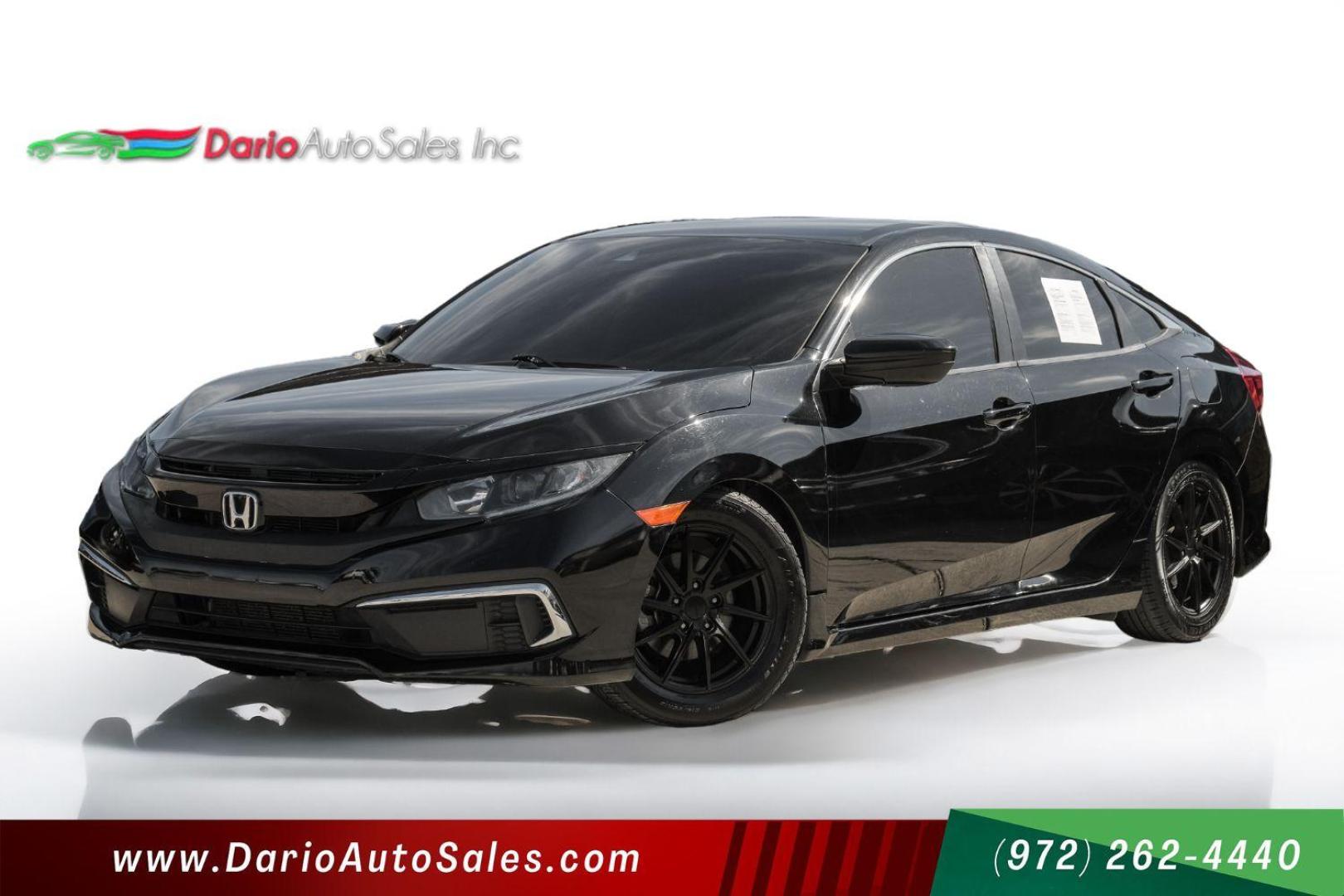 2019 Black Honda Civic LX Honda Sensing Sed (2HGFC2F62KH) with an 2.0L L4 DOHC 16V engine, Continuously Variabl transmission, located at 2401 E Main St., Grand Prairie, TX, 75050, (972) 262-4440, 32.748981, -96.969643 - Photo#0