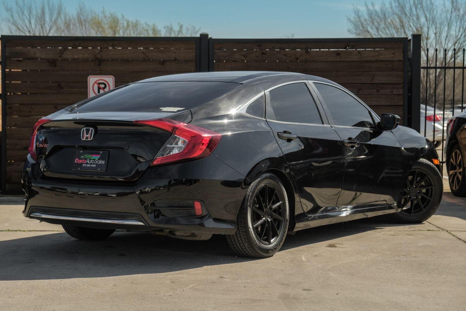 2019 Black Honda Civic LX Honda Sensing Sed (2HGFC2F62KH) with an 2.0L L4 DOHC 16V engine, Continuously Variabl transmission, located at 2401 E Main St., Grand Prairie, TX, 75050, (972) 262-4440, 32.748981, -96.969643 - Photo#9