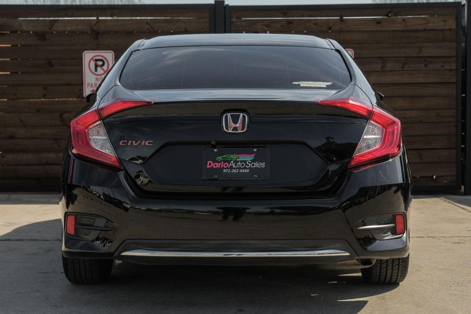 2019 Black Honda Civic LX Honda Sensing Sed (2HGFC2F62KH) with an 2.0L L4 DOHC 16V engine, Continuously Variabl transmission, located at 2401 E Main St., Grand Prairie, TX, 75050, (972) 262-4440, 32.748981, -96.969643 - Photo#10