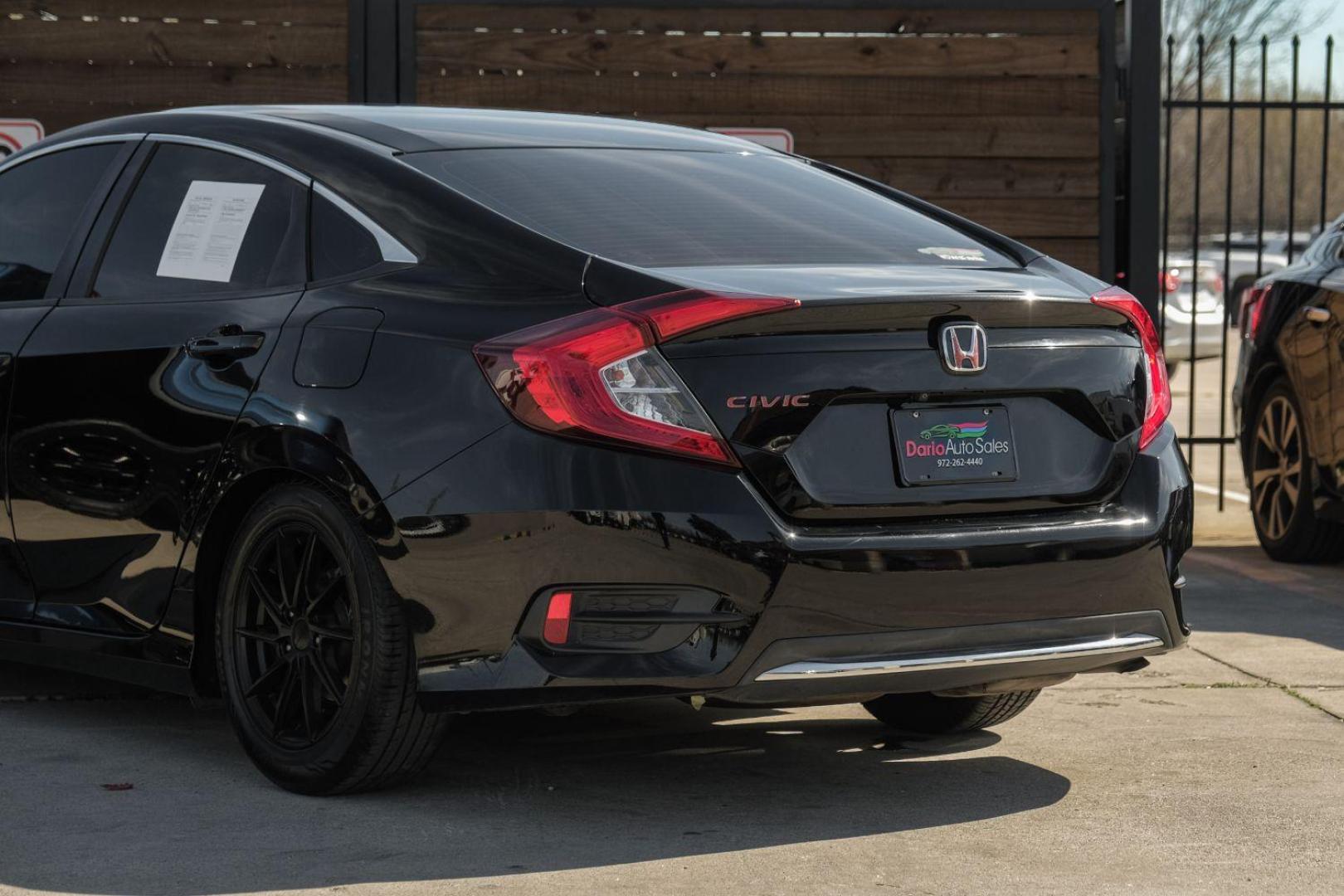 2019 Black Honda Civic LX Honda Sensing Sed (2HGFC2F62KH) with an 2.0L L4 DOHC 16V engine, Continuously Variabl transmission, located at 2401 E Main St., Grand Prairie, TX, 75050, (972) 262-4440, 32.748981, -96.969643 - Photo#13