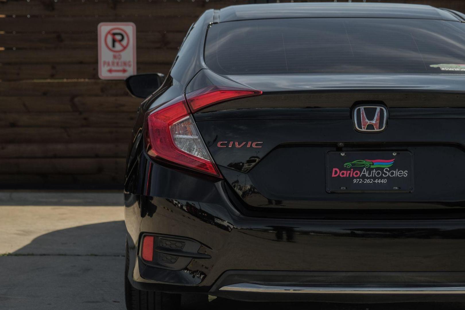 2019 Black Honda Civic LX Honda Sensing Sed (2HGFC2F62KH) with an 2.0L L4 DOHC 16V engine, Continuously Variabl transmission, located at 2401 E Main St., Grand Prairie, TX, 75050, (972) 262-4440, 32.748981, -96.969643 - Photo#46