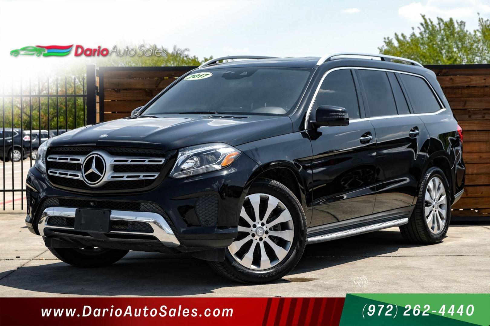 2017 Black Mercedes-Benz GLS-Class GLS450 4MATIC (4JGDF6EE9HA) with an 3.0L V6 DOHC 24V engine, 7-Speed Automatic transmission, located at 2401 E Main St., Grand Prairie, TX, 75050, (972) 262-4440, 32.748981, -96.969643 - Photo#0