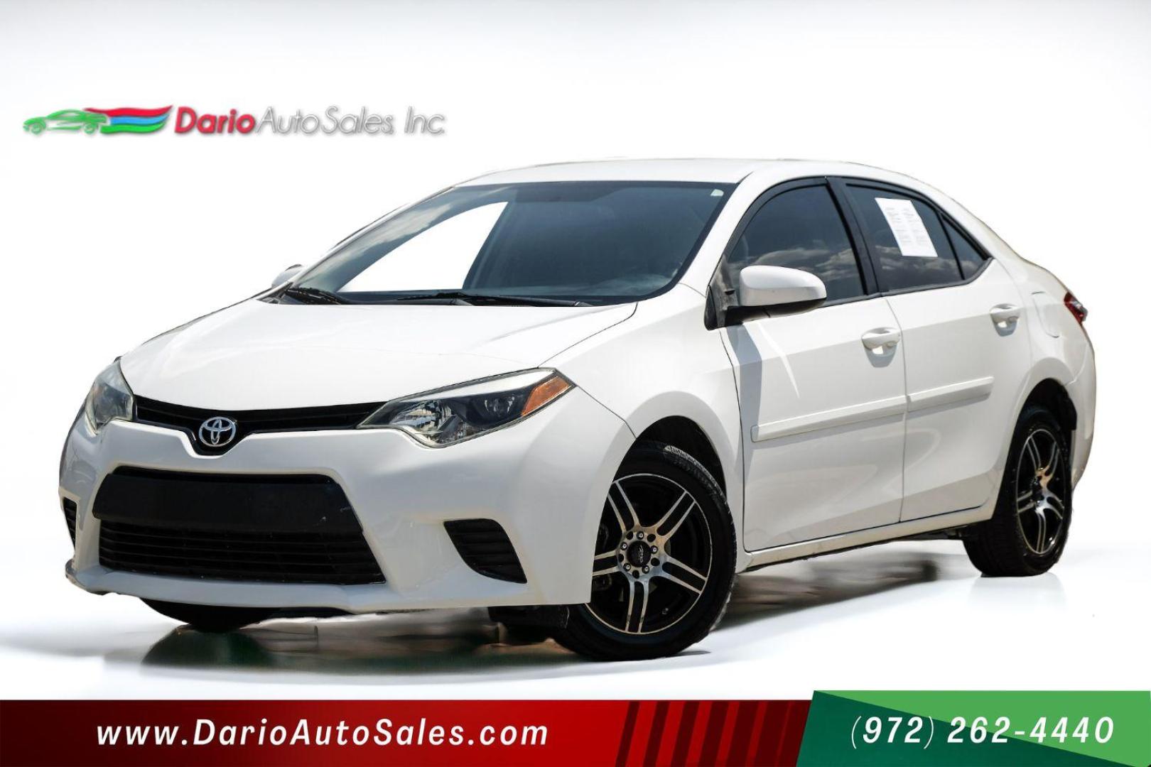 2014 White Toyota Corolla LE CVT (5YFBURHE4EP) with an 1.8L L4 DOHC 16V engine, Continuously Variabl transmission, located at 2401 E Main St., Grand Prairie, TX, 75050, (972) 262-4440, 32.748981, -96.969643 - Photo#0