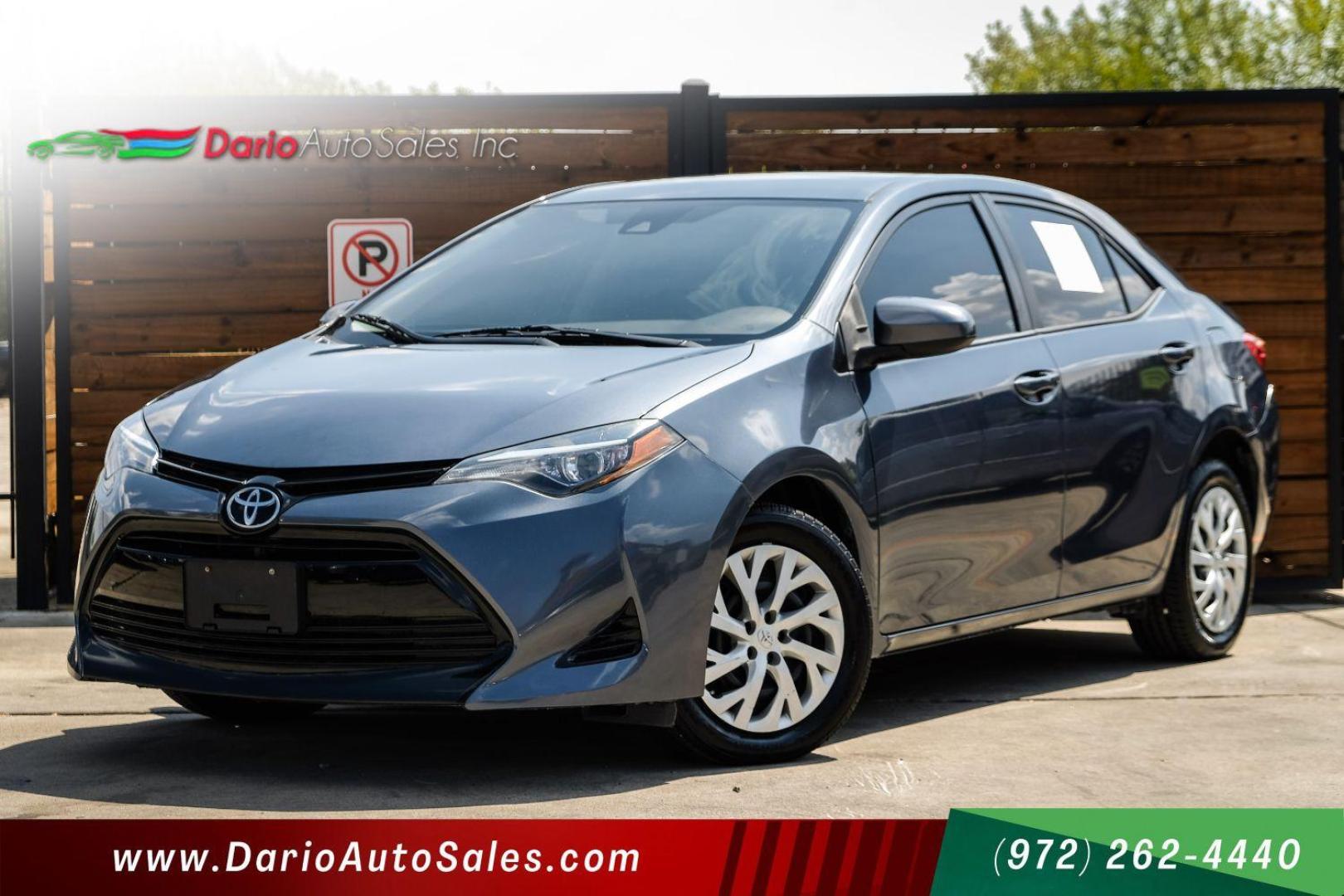 2017 Black Toyota Corolla LE CVT (5YFBURHE2HP) with an 1.8L L4 DOHC 16V engine, Continuously Variable Transmission transmission, located at 2401 E Main St., Grand Prairie, TX, 75050, (972) 262-4440, 32.748981, -96.969643 - Photo#0