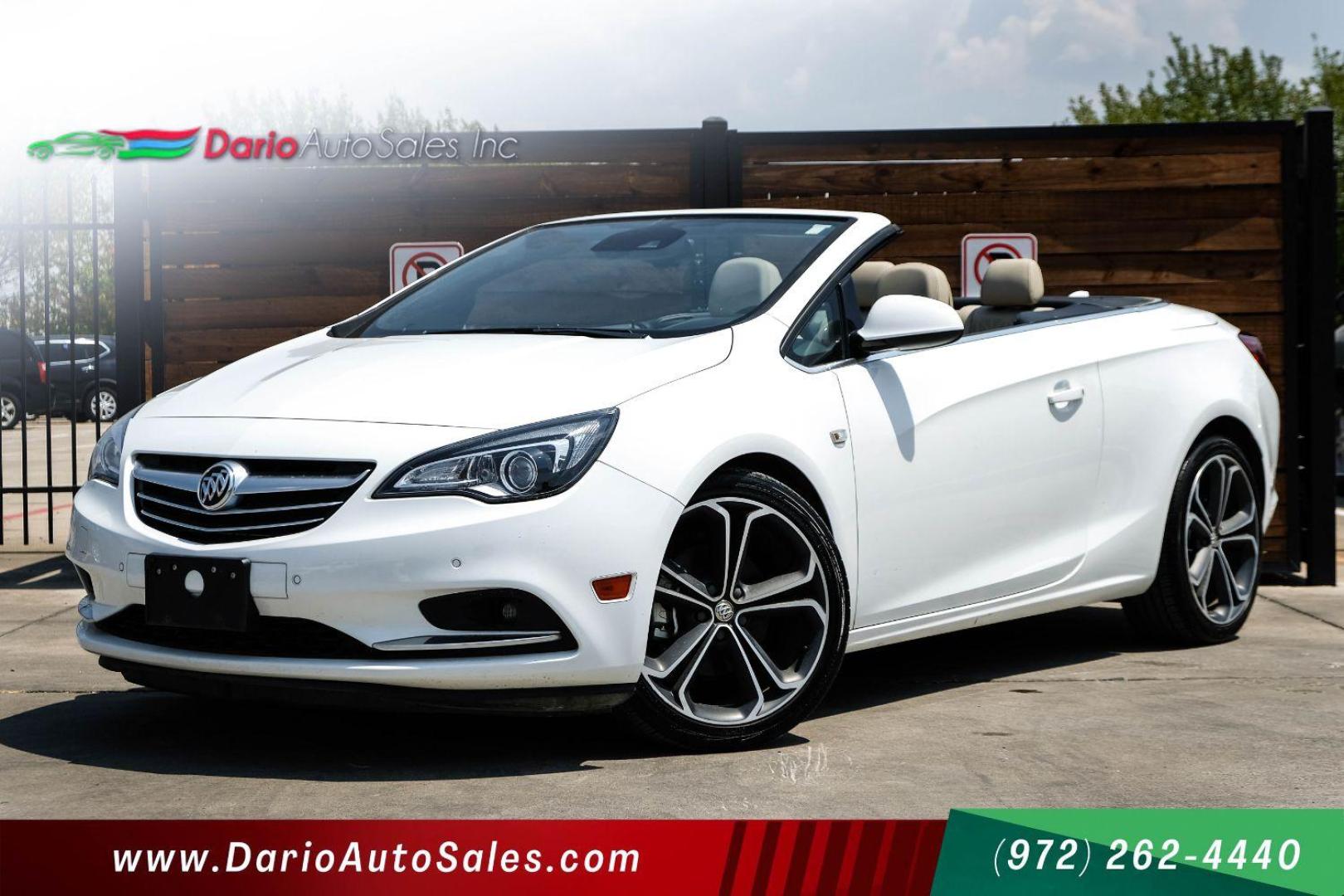 2016 White Buick Cascada Premium (W04WT3N50GG) with an 1.6L L4 DOHC 16V engine, 6-Speed Automatic transmission, located at 2401 E Main St., Grand Prairie, TX, 75050, (972) 262-4440, 32.748981, -96.969643 - Photo#0