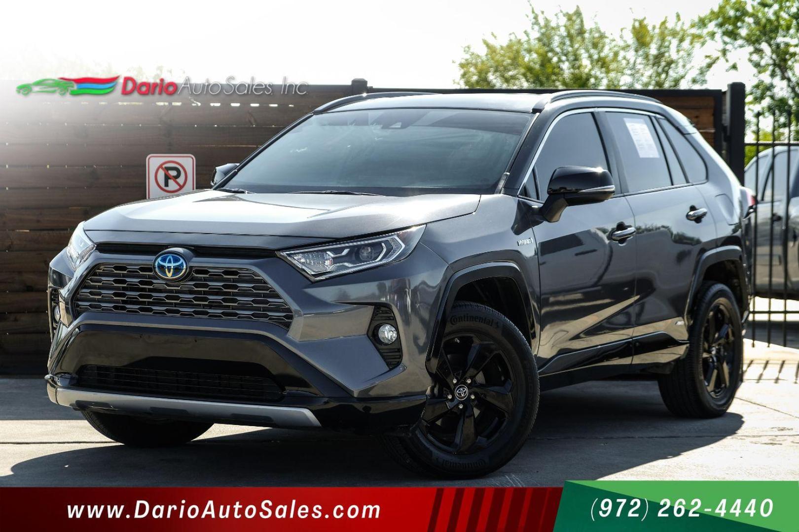 2019 Silver Toyota RAV4 Hybrid XSE (2T3EWRFV7KW) with an 2.5L L4 DOHC 16V HYBRID engine, Continuously Variable Transmission transmission, located at 2401 E Main St., Grand Prairie, TX, 75050, (972) 262-4440, 32.748981, -96.969643 - Photo#0