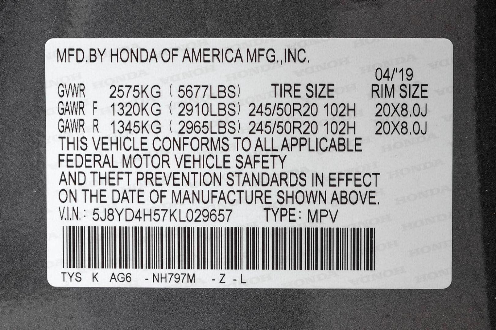 2019 gray Acura MDX SH-AWD 9-Spd AT w/Tech Package (5J8YD4H57KL) with an 3.5L V6 SOHC 24V engine, 9-Speed Automatic transmission, located at 2401 E Main St., Grand Prairie, TX, 75050, (972) 262-4440, 32.748981, -96.969643 - Photo#58