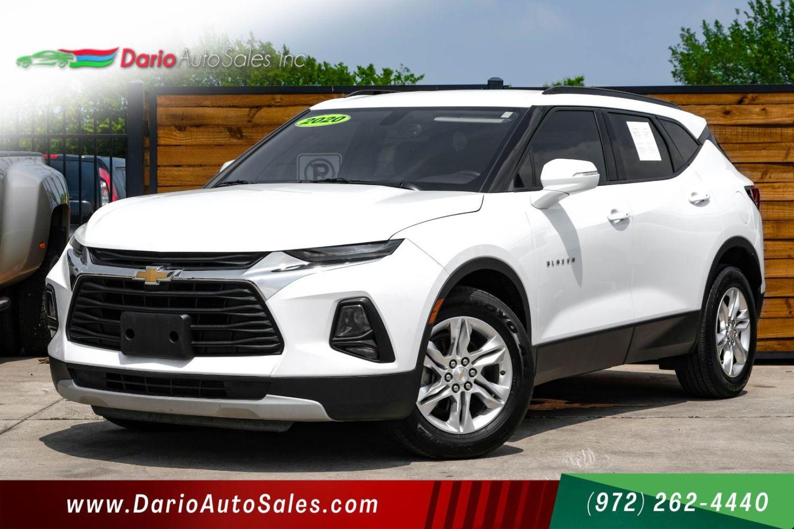 2020 WHITE Chevrolet Blazer 2LT AWD (3GNKBHRSXLS) with an 3.6L V6 DOHC 24V engine, 9-Speed Automatic transmission, located at 2401 E Main St., Grand Prairie, TX, 75050, (972) 262-4440, 32.748981, -96.969643 - Photo#0