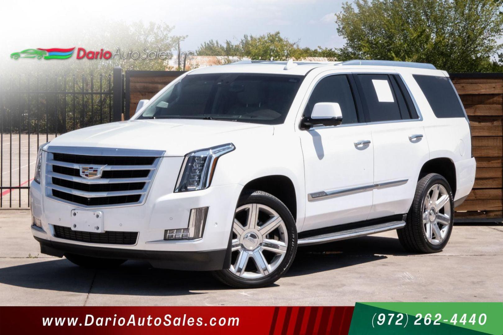 2017 WHITE Cadillac Escalade Luxury 4WD (1GYS4BKJ7HR) with an 6.2L V8 OHV 16V FFV engine, 8-Speed Automatic transmission, located at 2401 E Main St., Grand Prairie, TX, 75050, (972) 262-4440, 32.748981, -96.969643 - Photo#0