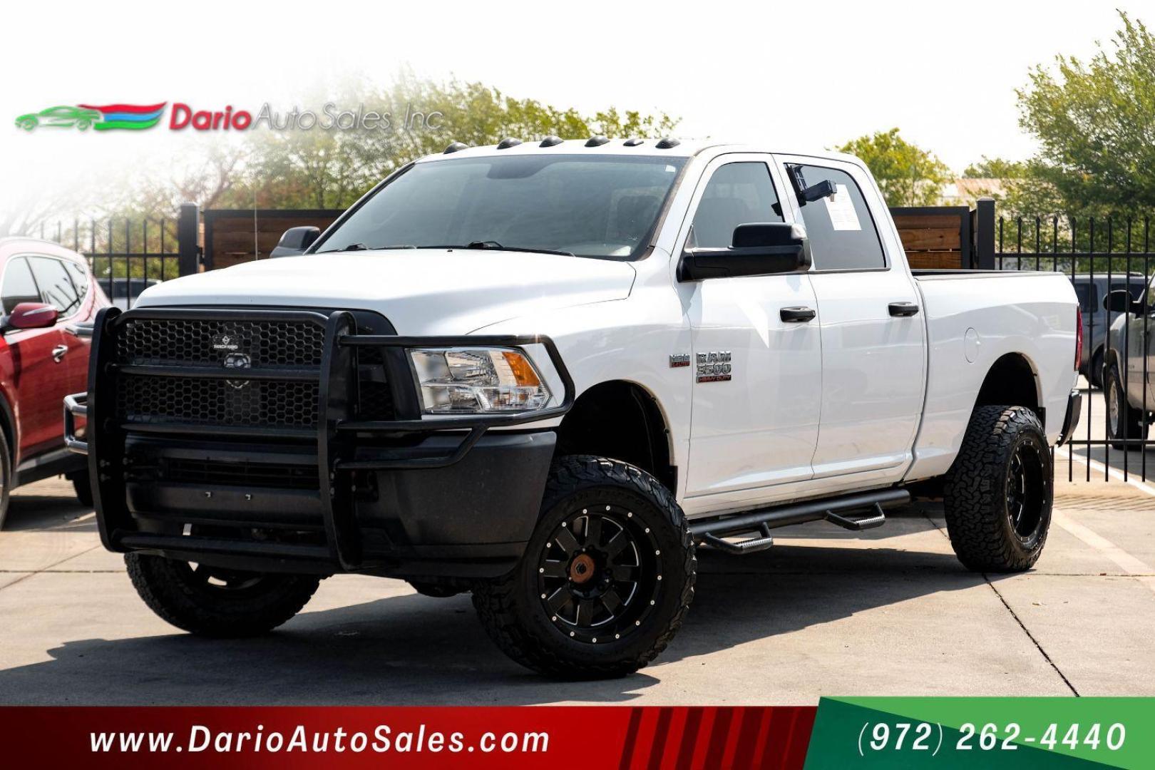 2016 WHITE RAM 3500 Tradesman Crew Cab 4WD (3C63R3CJXGG) with an 6.4L V8 OHV 16V engine, 6-Speed Automatic transmission, located at 2401 E Main St., Grand Prairie, TX, 75050, (972) 262-4440, 32.748981, -96.969643 - Photo#0