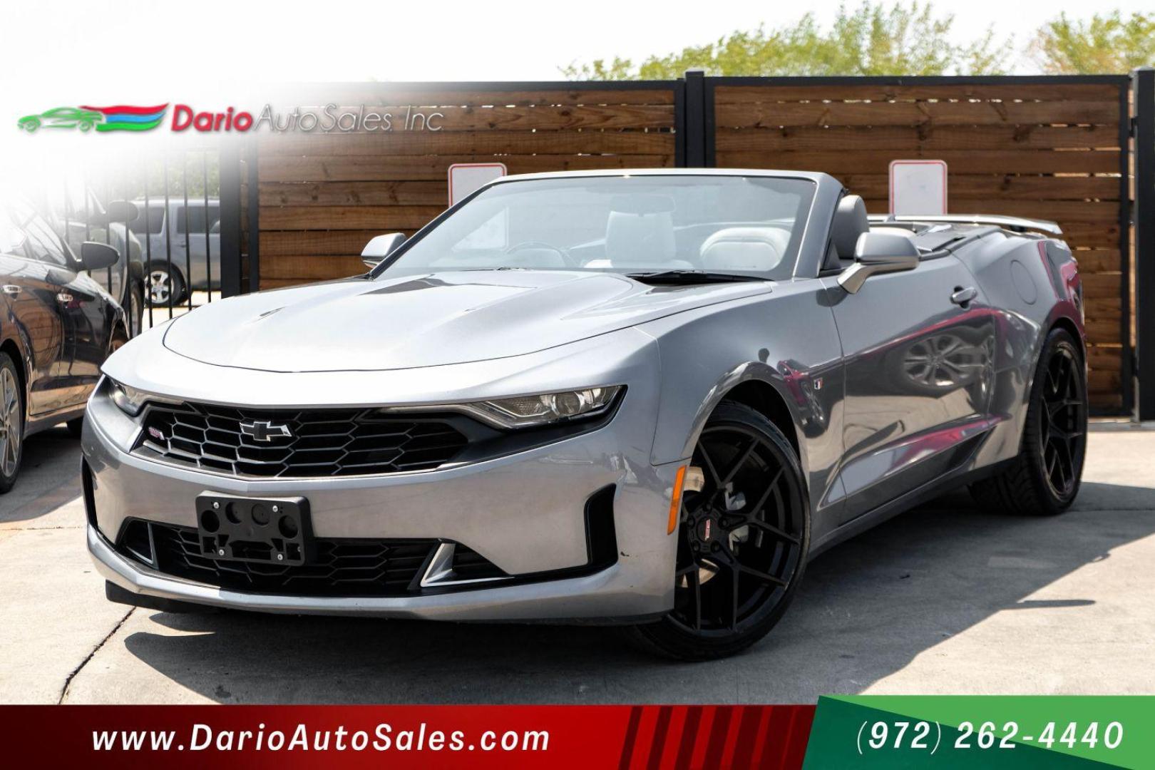 2020 GRAY Chevrolet Camaro 2LT Convertible 8A (1G1FD3DS7L0) with an 3.6L V6 DOHC 24V FFV engine, 8-Speed Automatic transmission, located at 2401 E Main St., Grand Prairie, TX, 75050, (972) 262-4440, 32.748981, -96.969643 - Photo#0