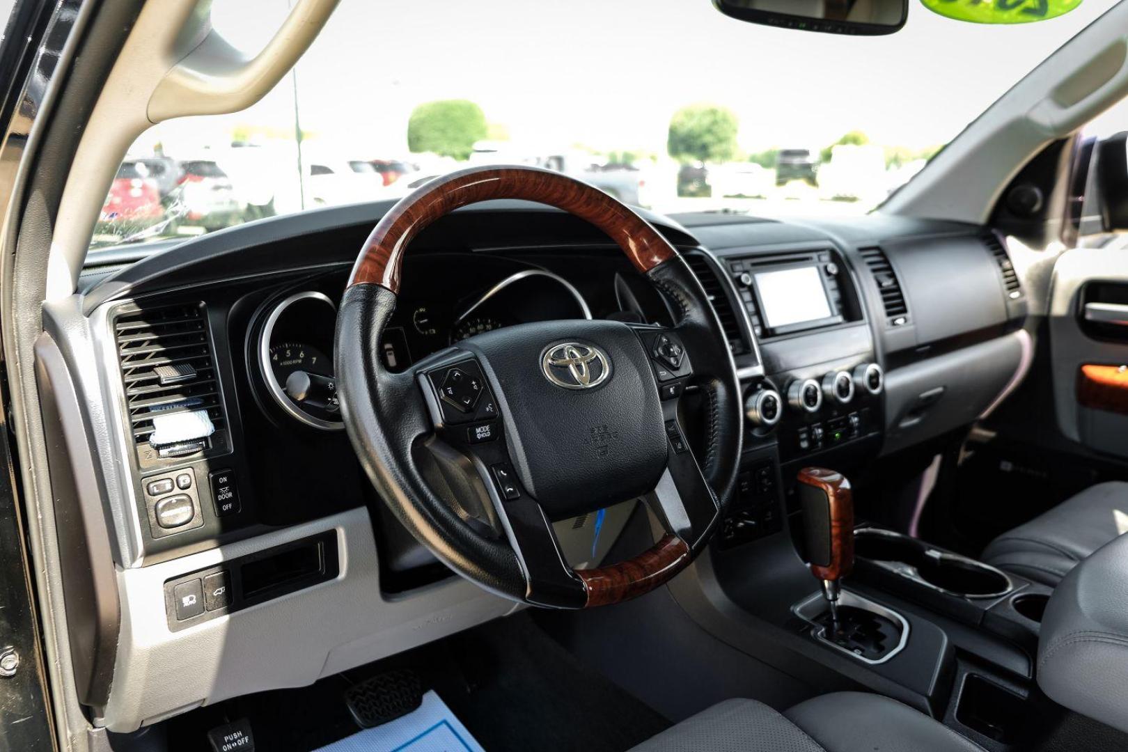 2019 Black Toyota Sequoia Plantium 4WD (5TDDY5G17KS) with an 5.7L V8 DOHC 32V engine, 6-Speed Automatic transmission, located at 2401 E Main St., Grand Prairie, TX, 75050, (972) 262-4440, 32.748981, -96.969643 - Photo#13