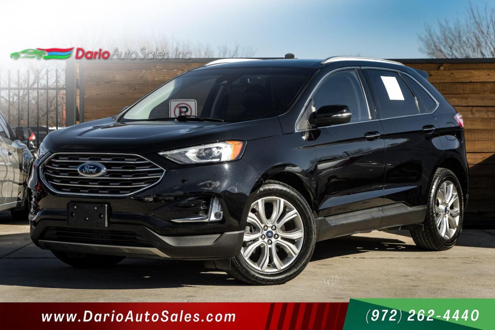 2019 Black Ford Edge Titanium (2FMPK3K99KB) with an 2.0L L4 DOHC 16V engine, 6-Speed Automatic transmission, located at 2401 E Main St., Grand Prairie, TX, 75050, (972) 262-4440, 32.748981, -96.969643 - Photo#0