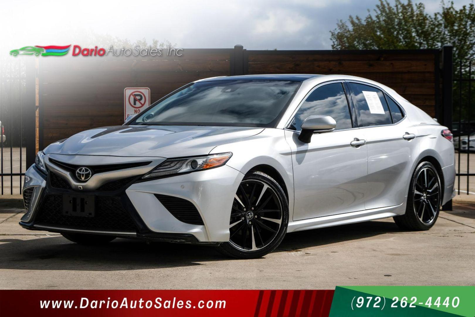 2018 silver Toyota Camry XSE (4T1B61HK4JU) with an 2.5L L4 DOHC 16V engine, 8-Speed Automatic transmission, located at 2401 E Main St., Grand Prairie, TX, 75050, (972) 262-4440, 32.748981, -96.969643 - Photo#0