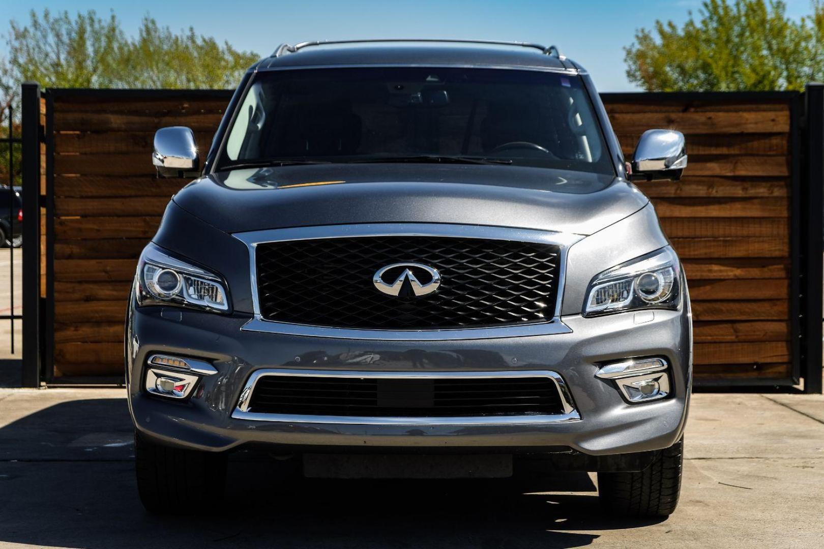 2017 Gray Infiniti QX80 2WD (JN8AZ2NF5H9) with an 5.6L V8 DOHC 32V engine, 7-Speed Automatic transmission, located at 2401 E Main St., Grand Prairie, TX, 75050, (972) 262-4440, 32.748981, -96.969643 - Photo#2