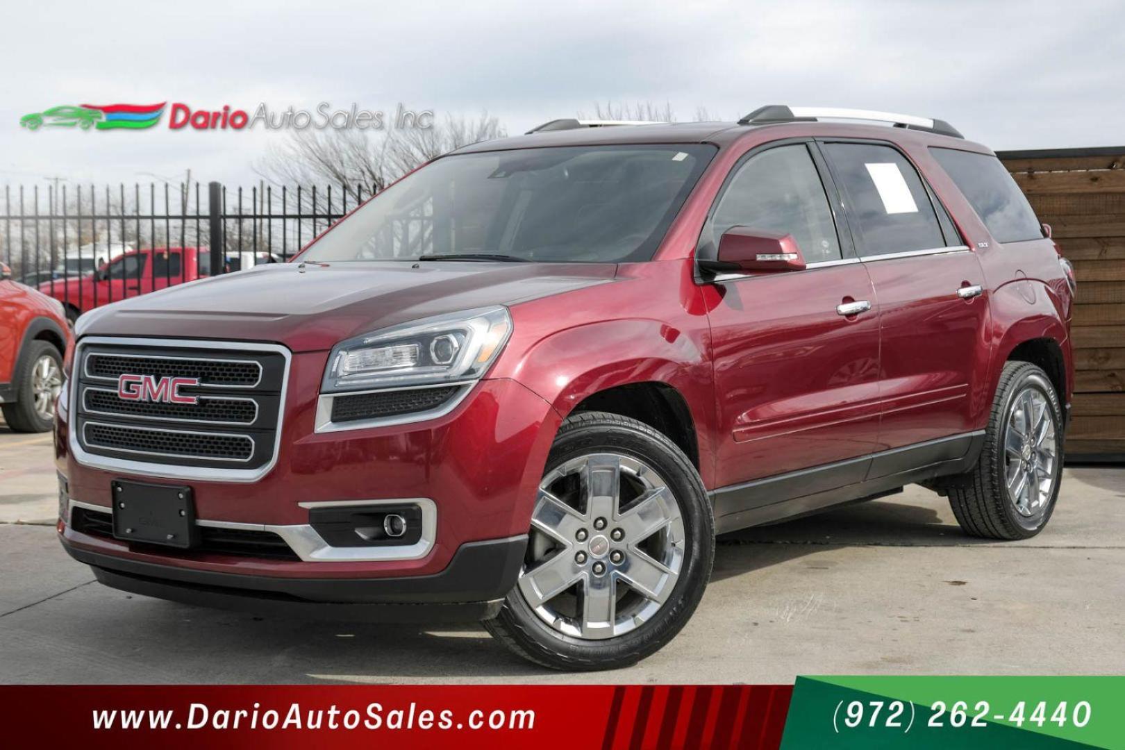 2017 RED GMC Acadia Limited FWD (1GKKRSKD8HJ) with an 3.6L V6 DOHC 24V engine, 6-Speed Automatic transmission, located at 2401 E Main St., Grand Prairie, TX, 75050, (972) 262-4440, 32.748981, -96.969643 - Photo#0