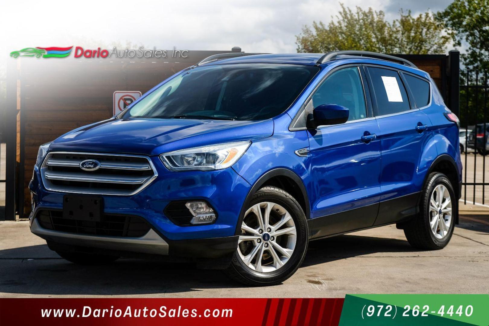 2018 BLUE Ford Escape SEL 4WD (1FMCU9HD5JU) with an 1.5L L4 DOHC 16V engine, 6-Speed Automatic transmission, located at 2401 E Main St., Grand Prairie, TX, 75050, (972) 262-4440, 32.748981, -96.969643 - Photo#0