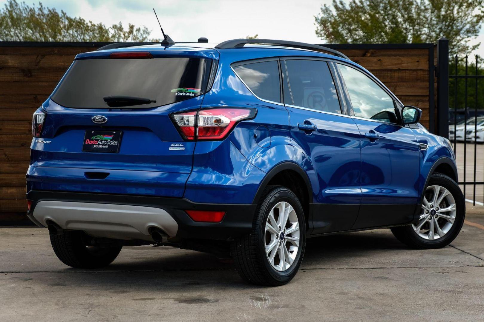 2018 BLUE Ford Escape SEL 4WD (1FMCU9HD5JU) with an 1.5L L4 DOHC 16V engine, 6-Speed Automatic transmission, located at 2401 E Main St., Grand Prairie, TX, 75050, (972) 262-4440, 32.748981, -96.969643 - Photo#5