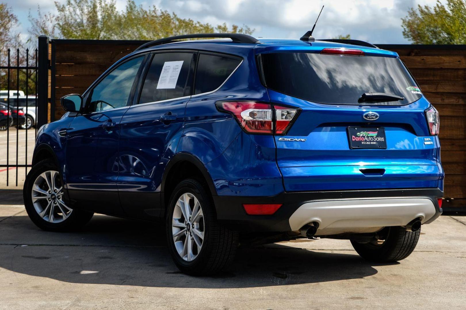 2018 BLUE Ford Escape SEL 4WD (1FMCU9HD5JU) with an 1.5L L4 DOHC 16V engine, 6-Speed Automatic transmission, located at 2401 E Main St., Grand Prairie, TX, 75050, (972) 262-4440, 32.748981, -96.969643 - Photo#7