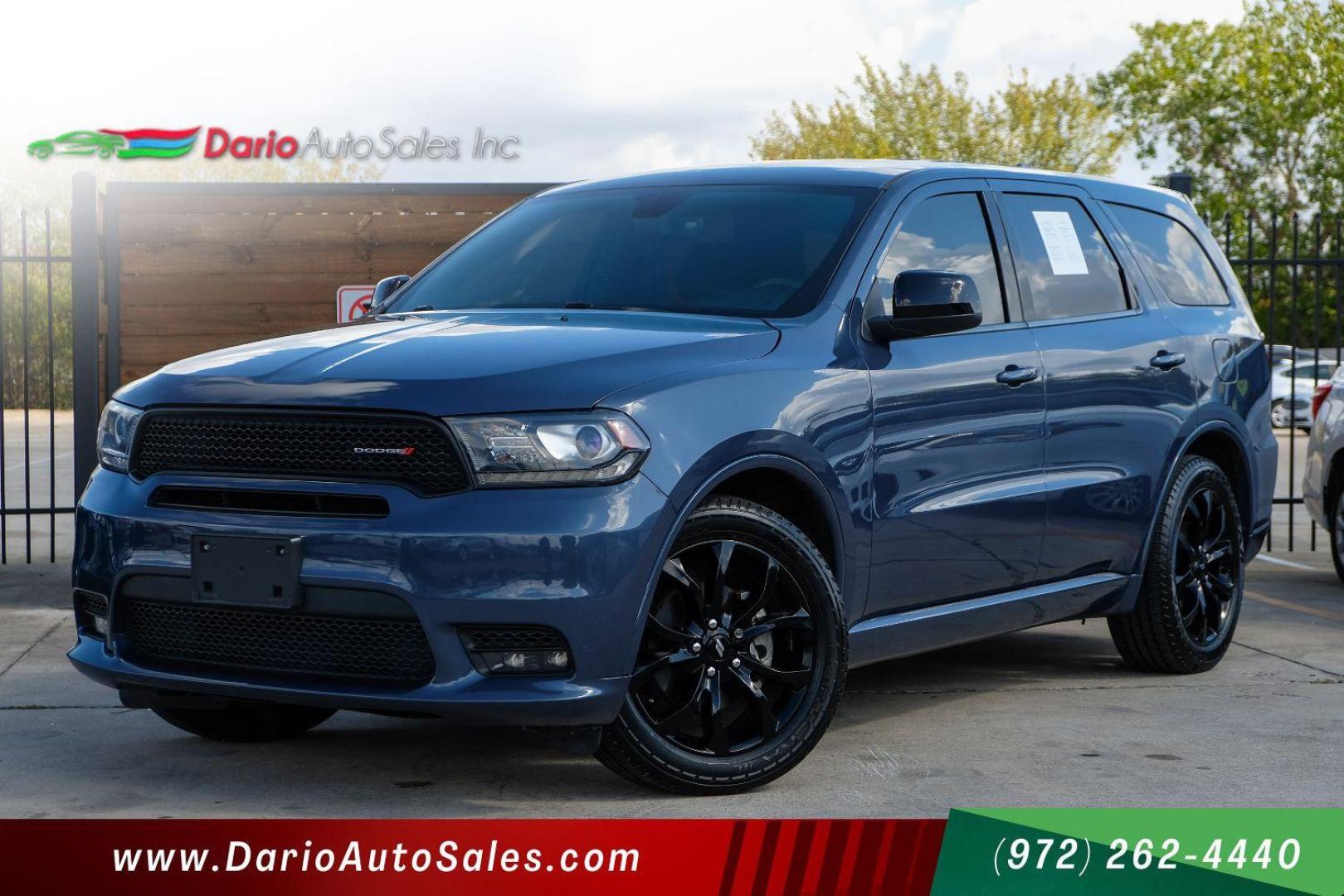 2019 BLUE Dodge Durango GT 2WD (1C4RDHDG3KC) with an 3.6L V6 DOHC 24V engine, 8-Speed Automatic transmission, located at 2401 E Main St., Grand Prairie, TX, 75050, (972) 262-4440, 32.748981, -96.969643 - Photo#0