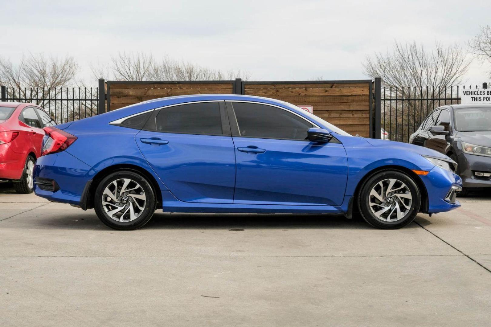 2019 BLUE Honda Civic LX Honda Sensing Sedan CVT (19XFC2F62KE) with an 2.0L L4 DOHC 16V engine, Continuously Variable Transmission transmission, located at 2401 E Main St., Grand Prairie, TX, 75050, (972) 262-4440, 32.748981, -96.969643 - Photo#3