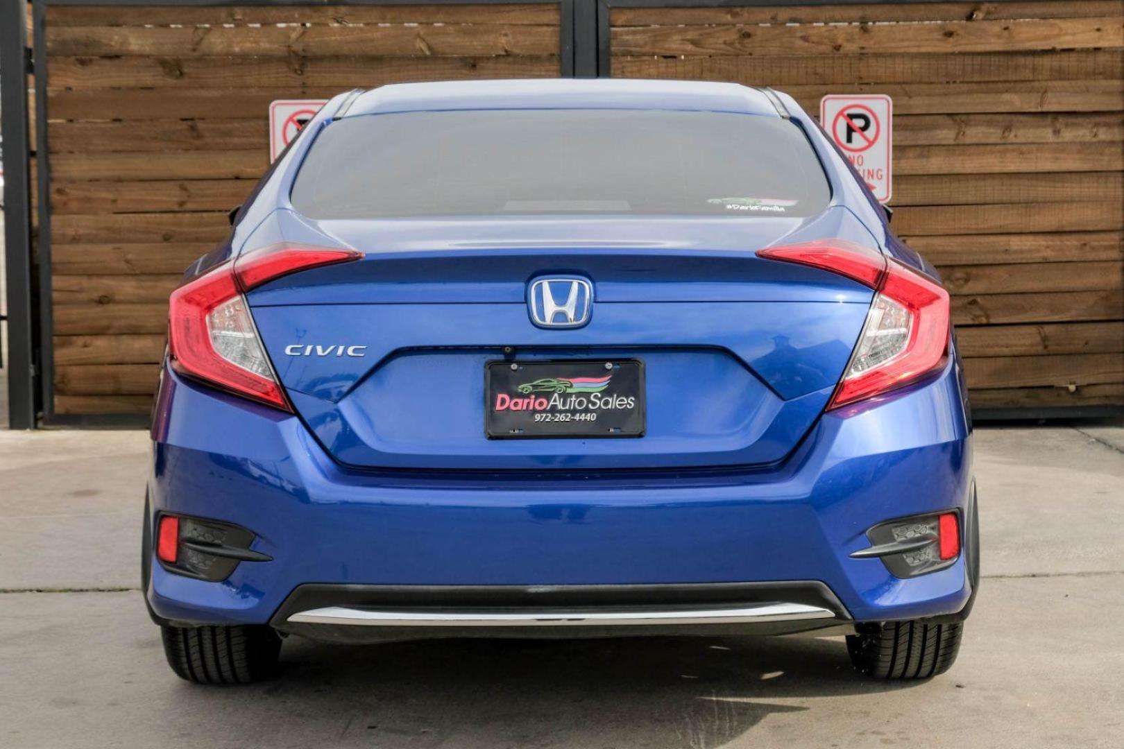 2019 BLUE Honda Civic LX Honda Sensing Sedan CVT (19XFC2F62KE) with an 2.0L L4 DOHC 16V engine, Continuously Variable Transmission transmission, located at 2401 E Main St., Grand Prairie, TX, 75050, (972) 262-4440, 32.748981, -96.969643 - Photo#5