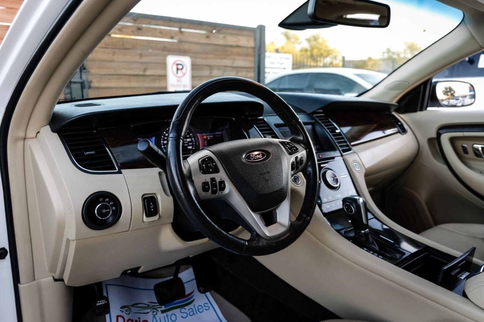 2013 WHITE Ford Taurus Limited FWD (1FAHP2F97DG) with an 2.0L L4 DOHC 16V engine, 6-Speed Automatic transmission, located at 2401 E Main St., Grand Prairie, TX, 75050, (972) 262-4440, 32.748981, -96.969643 - Photo#13