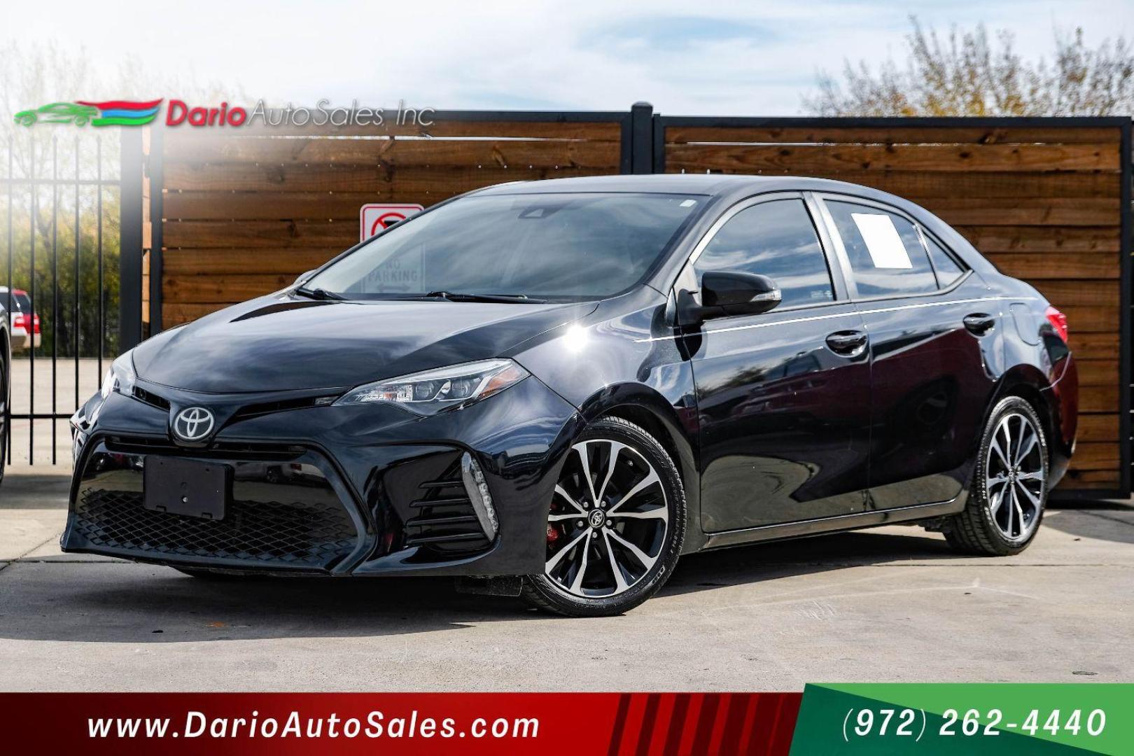 2017 BLACK Toyota Corolla XSE CVT (5YFBURHE5HP) with an 1.8L L4 DOHC 16V engine, Continuously Variable Transmission transmission, located at 2401 E Main St., Grand Prairie, TX, 75050, (972) 262-4440, 32.748981, -96.969643 - Photo#0