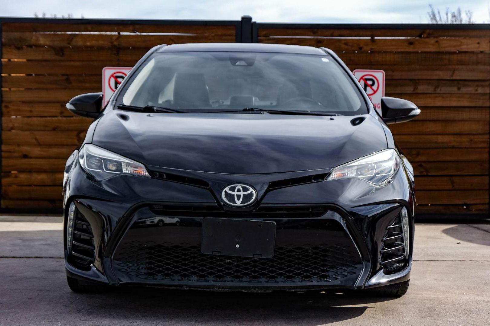 2017 BLACK Toyota Corolla XSE CVT (5YFBURHE5HP) with an 1.8L L4 DOHC 16V engine, Continuously Variable Transmission transmission, located at 2401 E Main St., Grand Prairie, TX, 75050, (972) 262-4440, 32.748981, -96.969643 - Photo#2