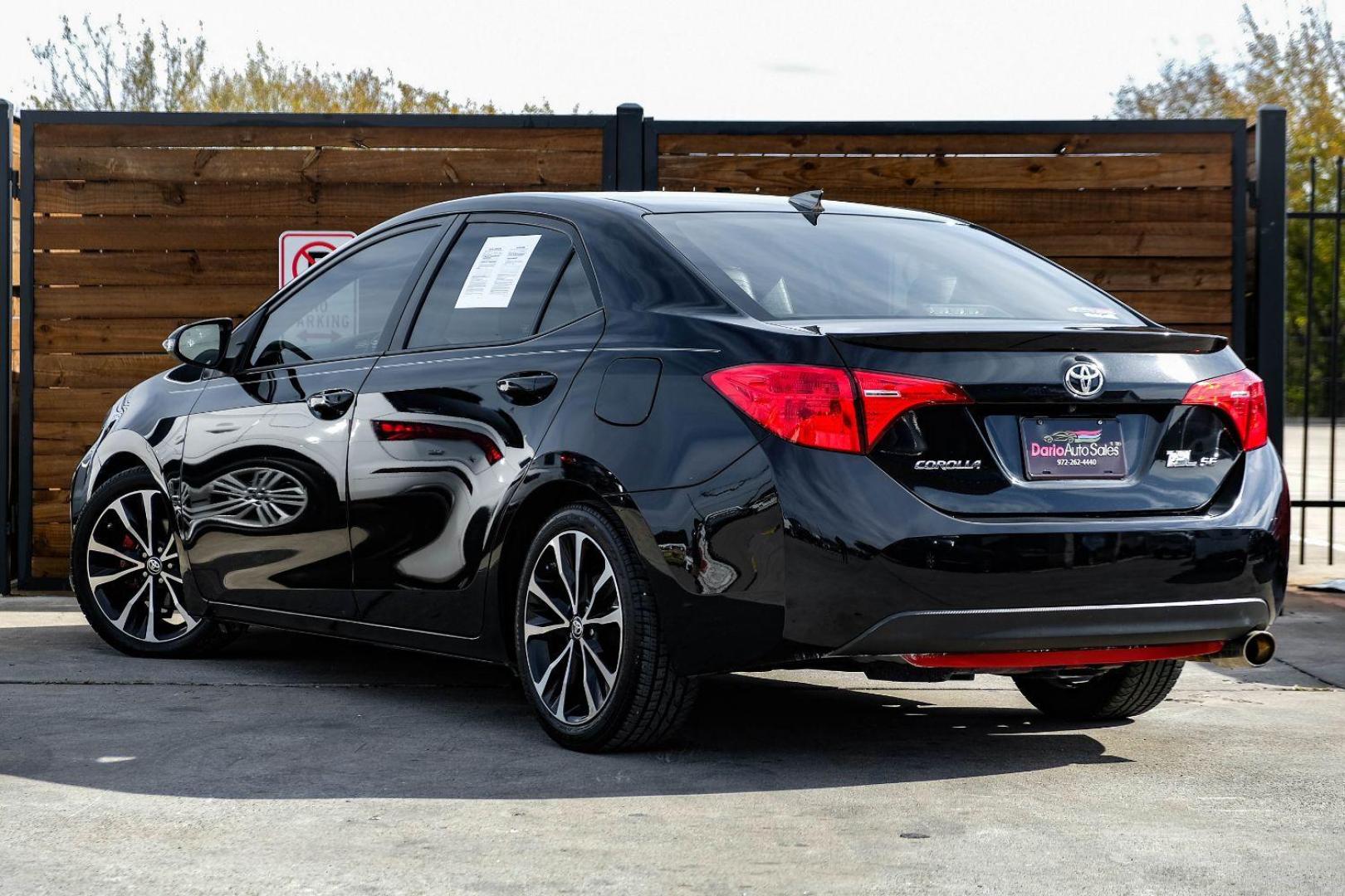 2017 BLACK Toyota Corolla XSE CVT (5YFBURHE5HP) with an 1.8L L4 DOHC 16V engine, Continuously Variable Transmission transmission, located at 2401 E Main St., Grand Prairie, TX, 75050, (972) 262-4440, 32.748981, -96.969643 - Photo#7