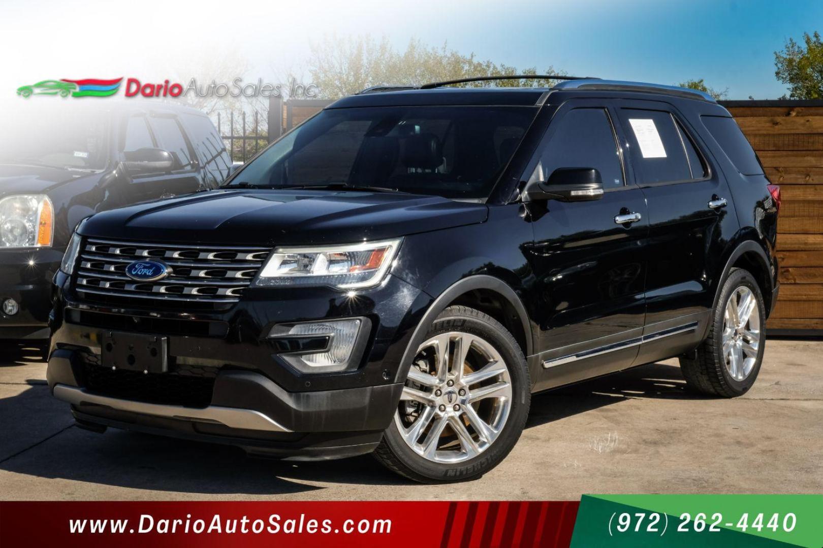 2016 BLACK Ford Explorer Limited FWD (1FM5K7FH8GG) with an 2.3L L4 DOHC 16V engine, 6-Speed Automatic transmission, located at 2401 E Main St., Grand Prairie, TX, 75050, (972) 262-4440, 32.748981, -96.969643 - Photo#0