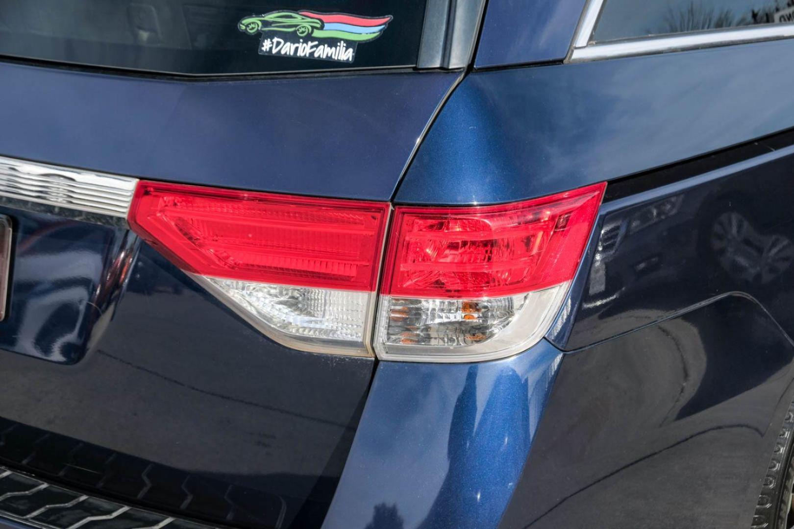 2015 BLUE Honda Odyssey EX-L (5FNRL5H65FB) with an 3.5L V6 SOHC 24V engine, 6-Speed Automatic transmission, located at 2401 E Main St., Grand Prairie, TX, 75050, (972) 262-4440, 32.748981, -96.969643 - Photo#42