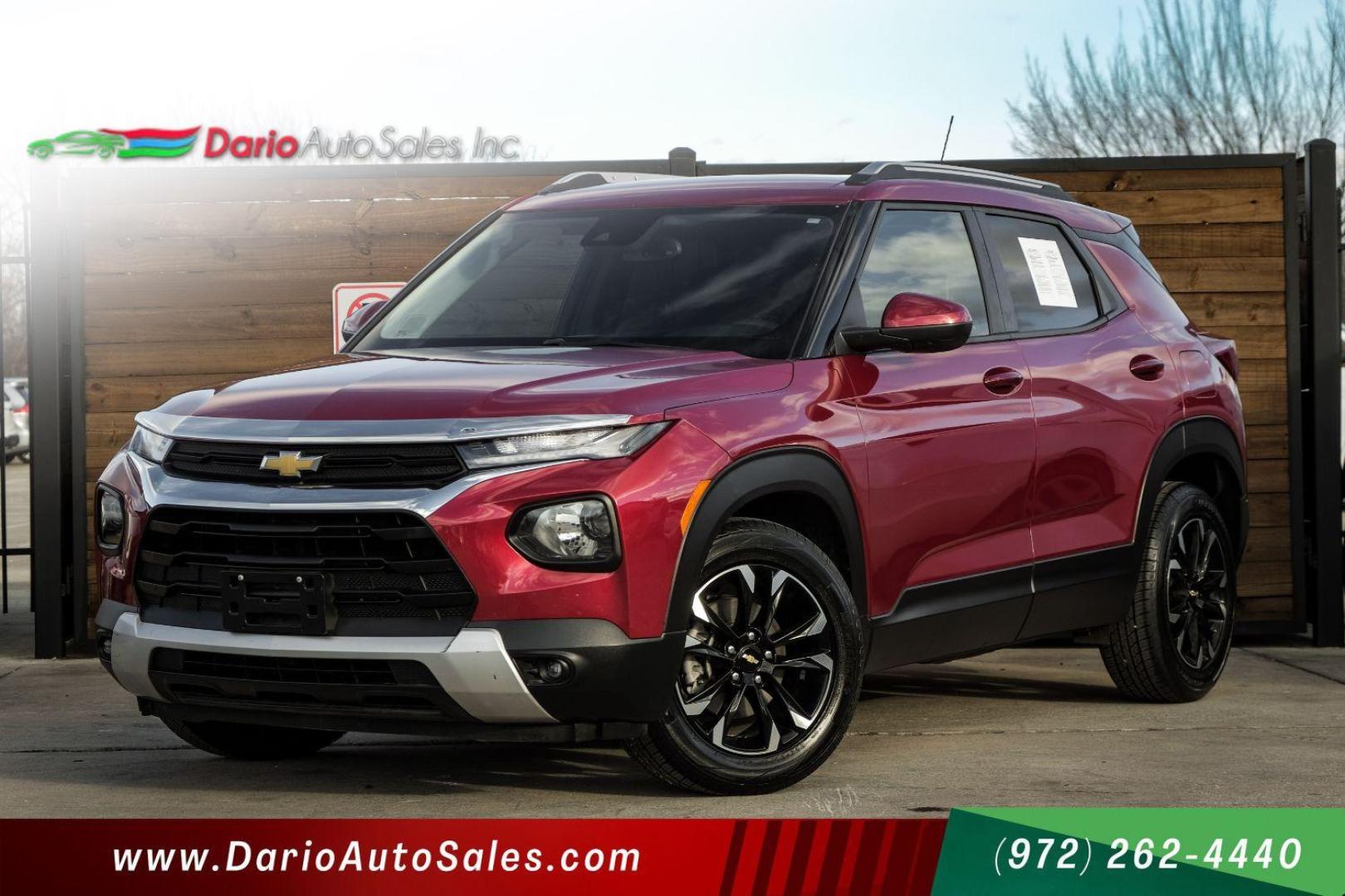 2021 RED Chevrolet Trailblazer LT (KL79MPSL0MB) with an 1.3L L3 DOHC 12V engine, 9-Speed Automatic transmission, located at 2401 E Main St., Grand Prairie, TX, 75050, (972) 262-4440, 32.748981, -96.969643 - Photo#0