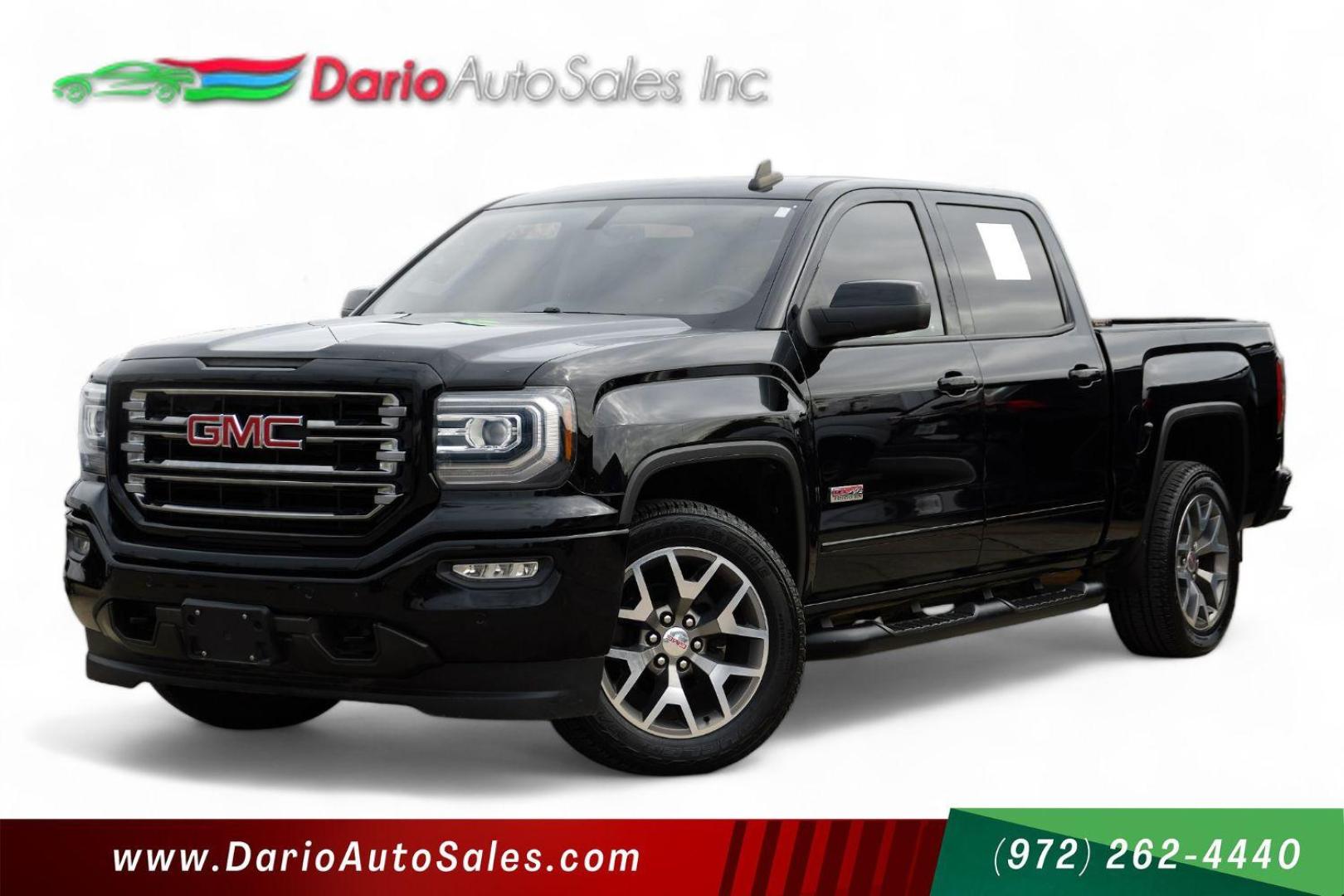 2018 BLACK GMC Sierra 1500 SLT Crew Cab Short B (3GTU2NEJ6JG) with an 6.2L V8 OHV 16V engine, 6-Speed Automatic transmission, located at 2401 E Main St., Grand Prairie, TX, 75050, (972) 262-4440, 32.748981, -96.969643 - Photo#0