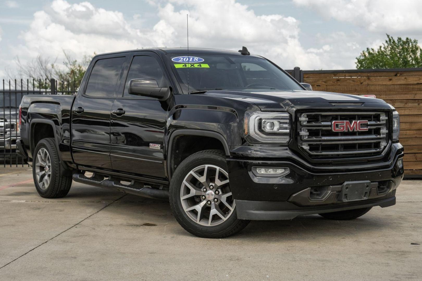 2018 BLACK GMC Sierra 1500 SLT Crew Cab Short B (3GTU2NEJ6JG) with an 6.2L V8 OHV 16V engine, 6-Speed Automatic transmission, located at 2401 E Main St., Grand Prairie, TX, 75050, (972) 262-4440, 32.748981, -96.969643 - Photo#3