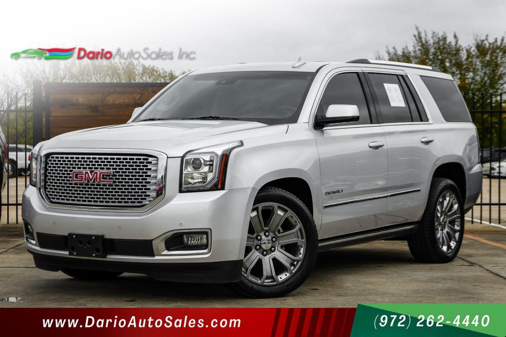 2016 SILVER GMC Yukon Denali 4WD (1GKS2CKJ7GR) with an 6.2L V8 OHV 16V engine, 6-Speed Automatic transmission, located at 2401 E Main St., Grand Prairie, TX, 75050, (972) 262-4440, 32.748981, -96.969643 - Photo#0