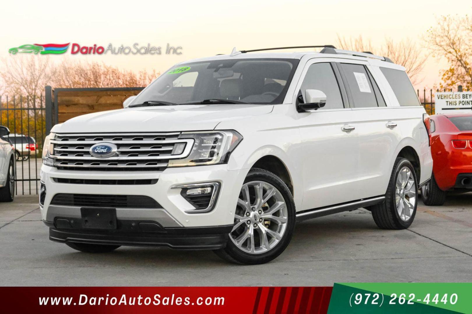 2018 WHITE Ford Expedition Limited 2WD (1FMJU1KT3JE) with an 3.5L V6 DOHC 24V FFV engine, 6-Speed Automatic transmission, located at 2401 E Main St., Grand Prairie, TX, 75050, (972) 262-4440, 32.748981, -96.969643 - Photo#0