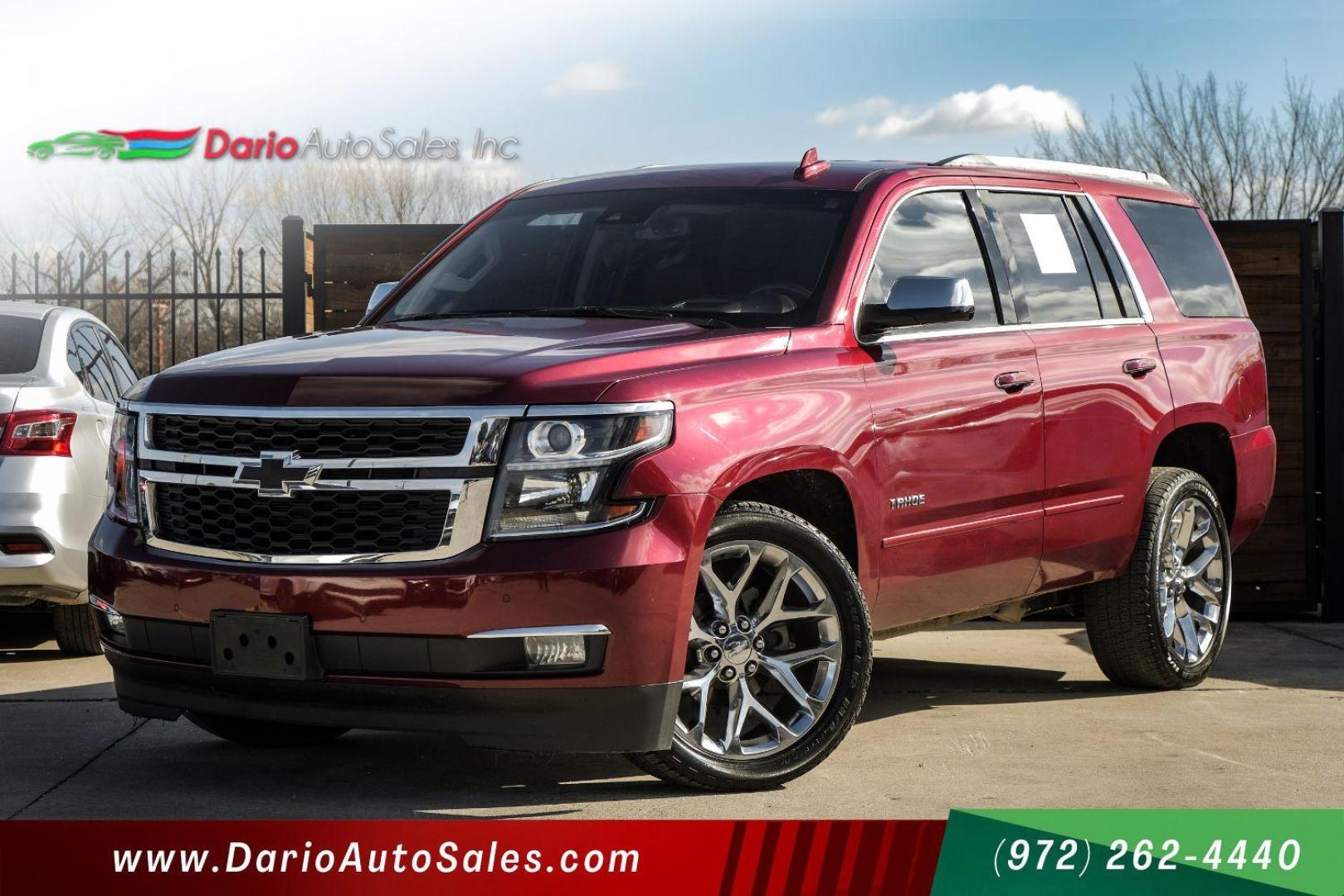 2019 RED Chevrolet Tahoe Premier 2WD (1GNSCCKC8KR) with an 5.3L V8 OHV 16V engine, 6-Speed Automatic transmission, located at 2401 E Main St., Grand Prairie, TX, 75050, (972) 262-4440, 32.748981, -96.969643 - Photo#0