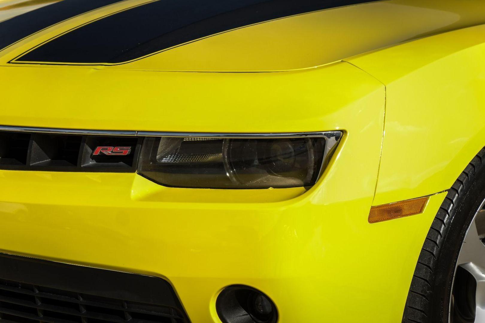 2015 YELLOW Chevrolet Camaro 2LT Coupe (2G1FF1E39F9) with an 3.6L V6 DOHC 24V FFV engine, 6-Speed Automatic transmission, located at 2401 E Main St., Grand Prairie, TX, 75050, (972) 262-4440, 32.748981, -96.969643 - Photo#37