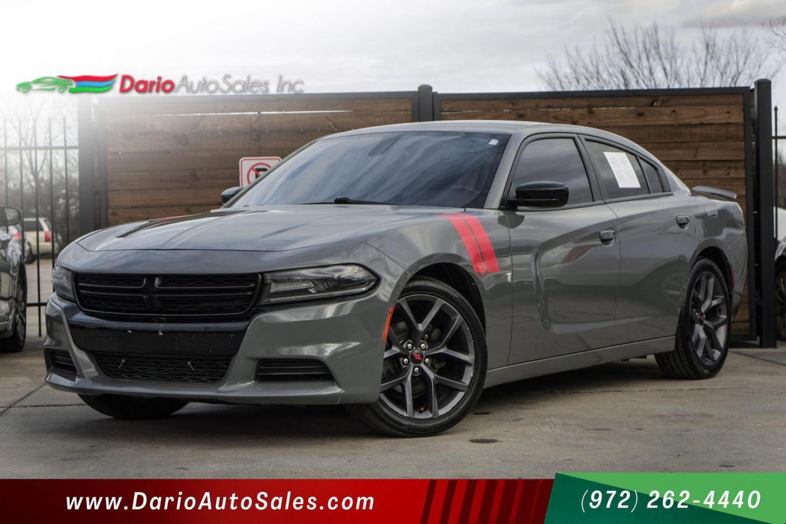 2019 GRAY Dodge Charger SXT (2C3CDXBG4KH) with an 3.6L V6 DOHC 24V engine, 8-Speed Automatic transmission, located at 2401 E Main St., Grand Prairie, TX, 75050, (972) 262-4440, 32.748981, -96.969643 - Photo#0