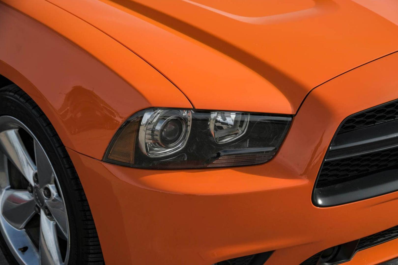 2014 ORANGE Dodge Charger R/T (2C3CDXCTXEH) with an 5.7L V8 OHV 16V engine, 5-Speed Automatic transmission, located at 2401 E Main St., Grand Prairie, TX, 75050, (972) 262-4440, 32.748981, -96.969643 - Photo#42