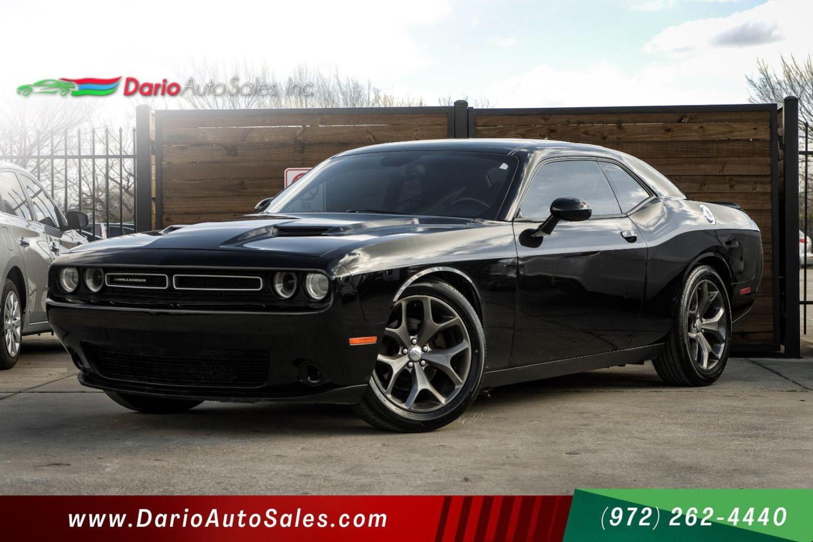 2015 BLACK Dodge Challenger SXT (2C3CDZAG6FH) with an 3.6L V6 DOHC 24V engine, 5-Speed Automatic transmission, located at 2401 E Main St., Grand Prairie, TX, 75050, (972) 262-4440, 32.748981, -96.969643 - Photo#0