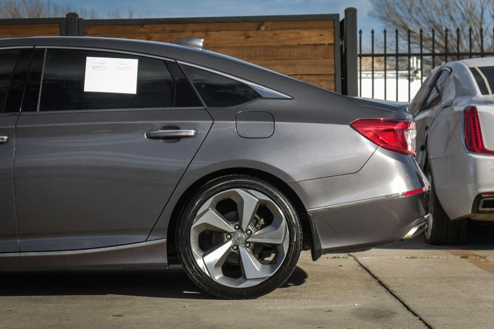 2018 GRAY Honda Accord Touring CVT (1HGCV1F95JA) with an 1.5L L4 DOHC 16V TURBO engine, Continuously Variable Transmission transmission, located at 2401 E Main St., Grand Prairie, TX, 75050, (972) 262-4440, 32.748981, -96.969643 - Photo#10