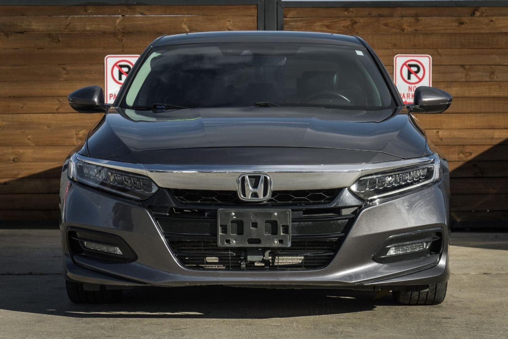 2018 GRAY Honda Accord Touring CVT (1HGCV1F95JA) with an 1.5L L4 DOHC 16V TURBO engine, Continuously Variable Transmission transmission, located at 2401 E Main St., Grand Prairie, TX, 75050, (972) 262-4440, 32.748981, -96.969643 - Photo#2