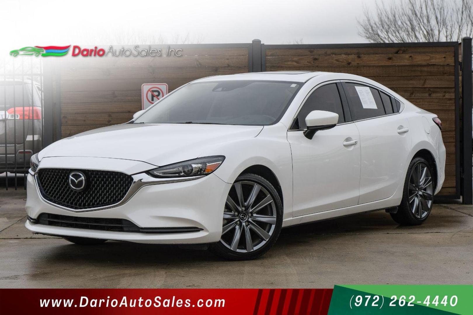 2018 WHITE Mazda MAZDA6 Touring 6A (JM1GL1VM9J1) with an 2.5L L4 DOHC 16V engine, 6-Speed Automatic transmission, located at 2401 E Main St., Grand Prairie, TX, 75050, (972) 262-4440, 32.748981, -96.969643 - Photo#0