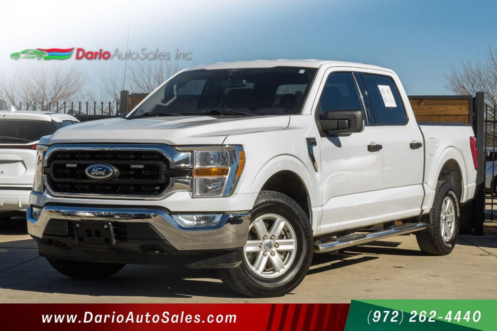 2021 WHITE Ford F-150 XLT SuperCrew 5.5-ft. Bed 4WD (1FTFW1E5XMF) with an 5.0L V8 OHV 16V engine, 6-Speed Automatic transmission, located at 2401 E Main St., Grand Prairie, TX, 75050, (972) 262-4440, 32.748981, -96.969643 - Photo#0