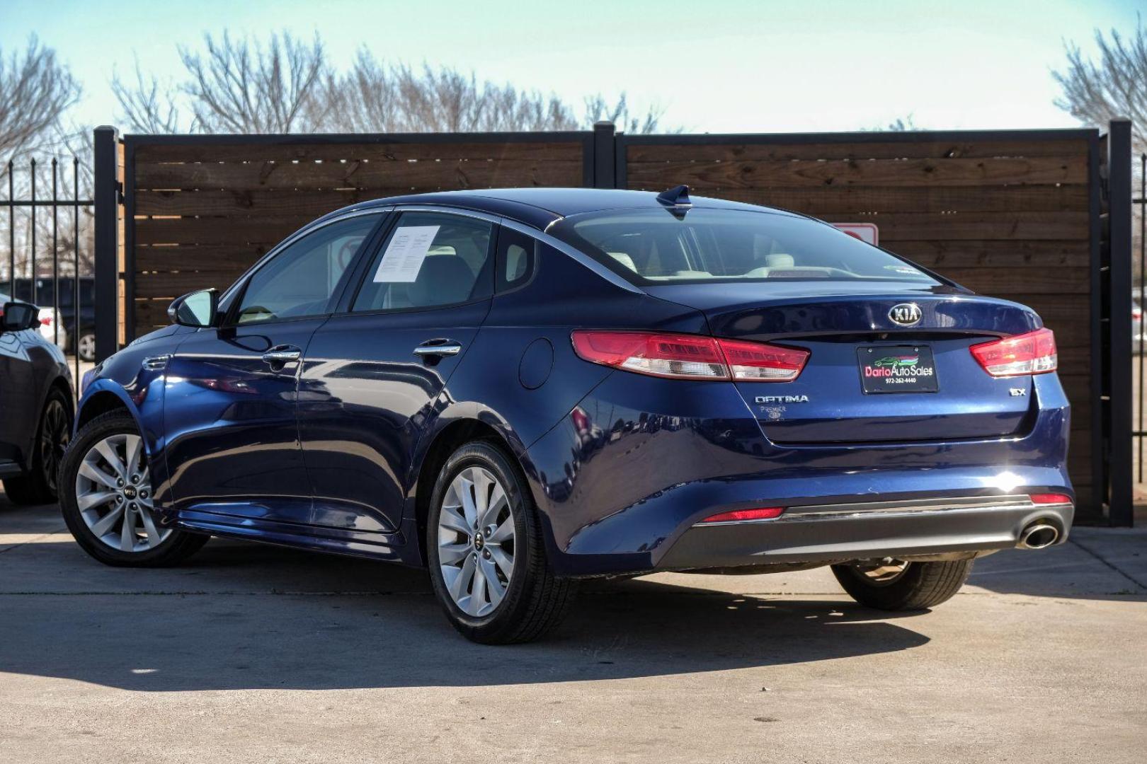 2016 BLUE Kia Optima EX (5XXGU4L33GG) with an 2.4L L4 DOHC 16V engine, 6-Speed Automatic transmission, located at 2401 E Main St., Grand Prairie, TX, 75050, (972) 262-4440, 32.748981, -96.969643 - Photo#7